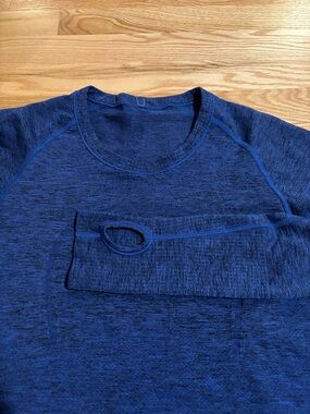 Lululemon Run Swiftly Tech 2.0 Long Sleeve Navy Heathered Tee Shirt 6